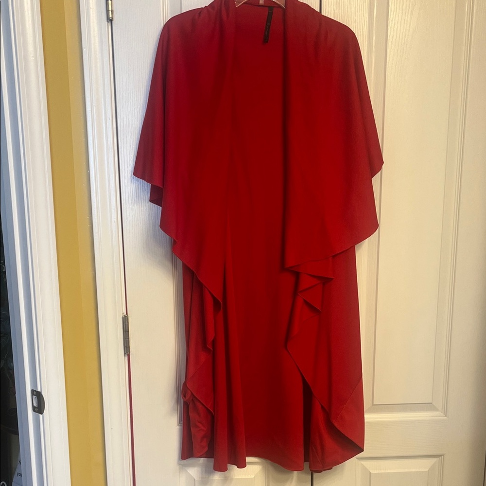 Elegant Red Draped Dress